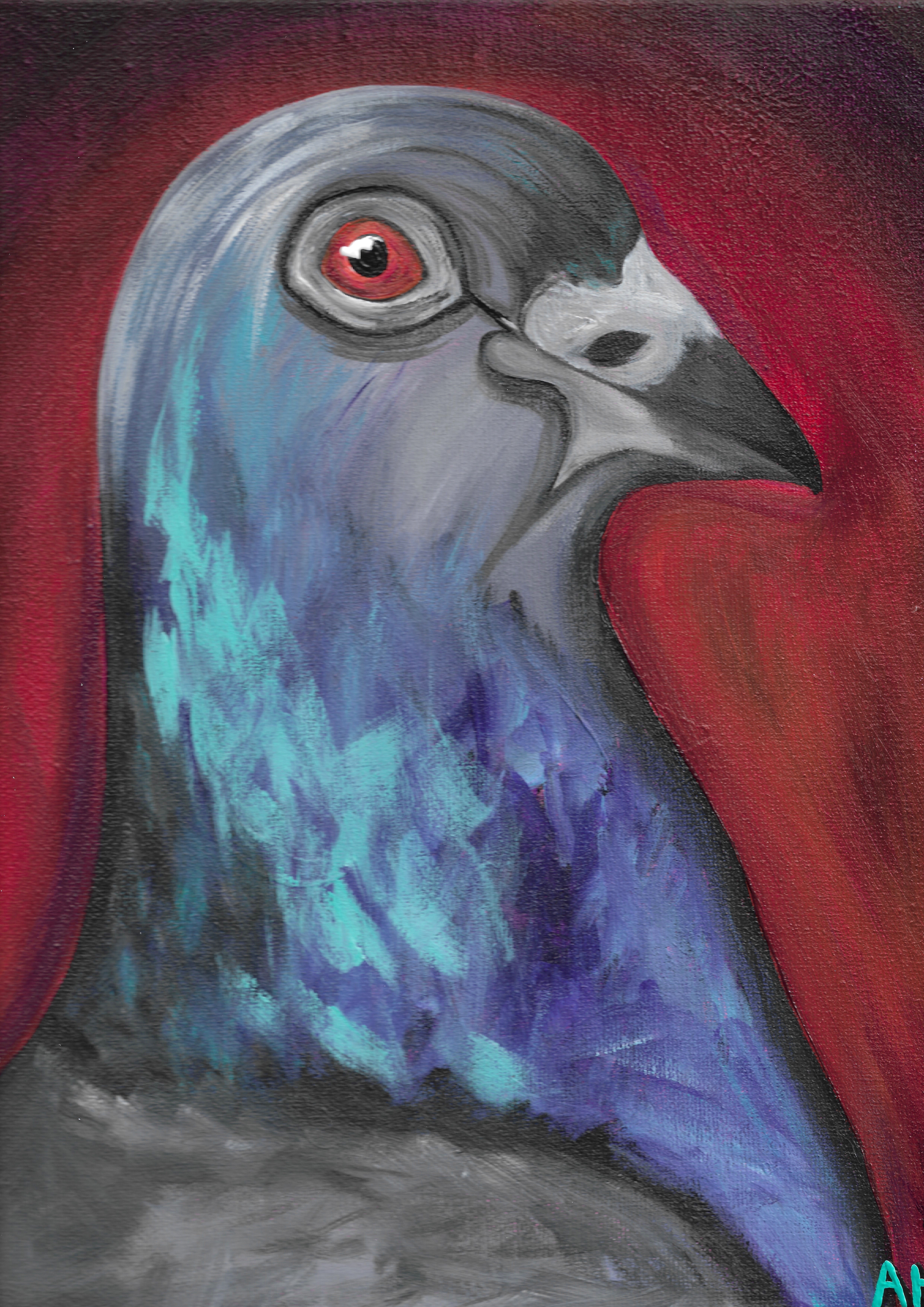 painting of a pigeon